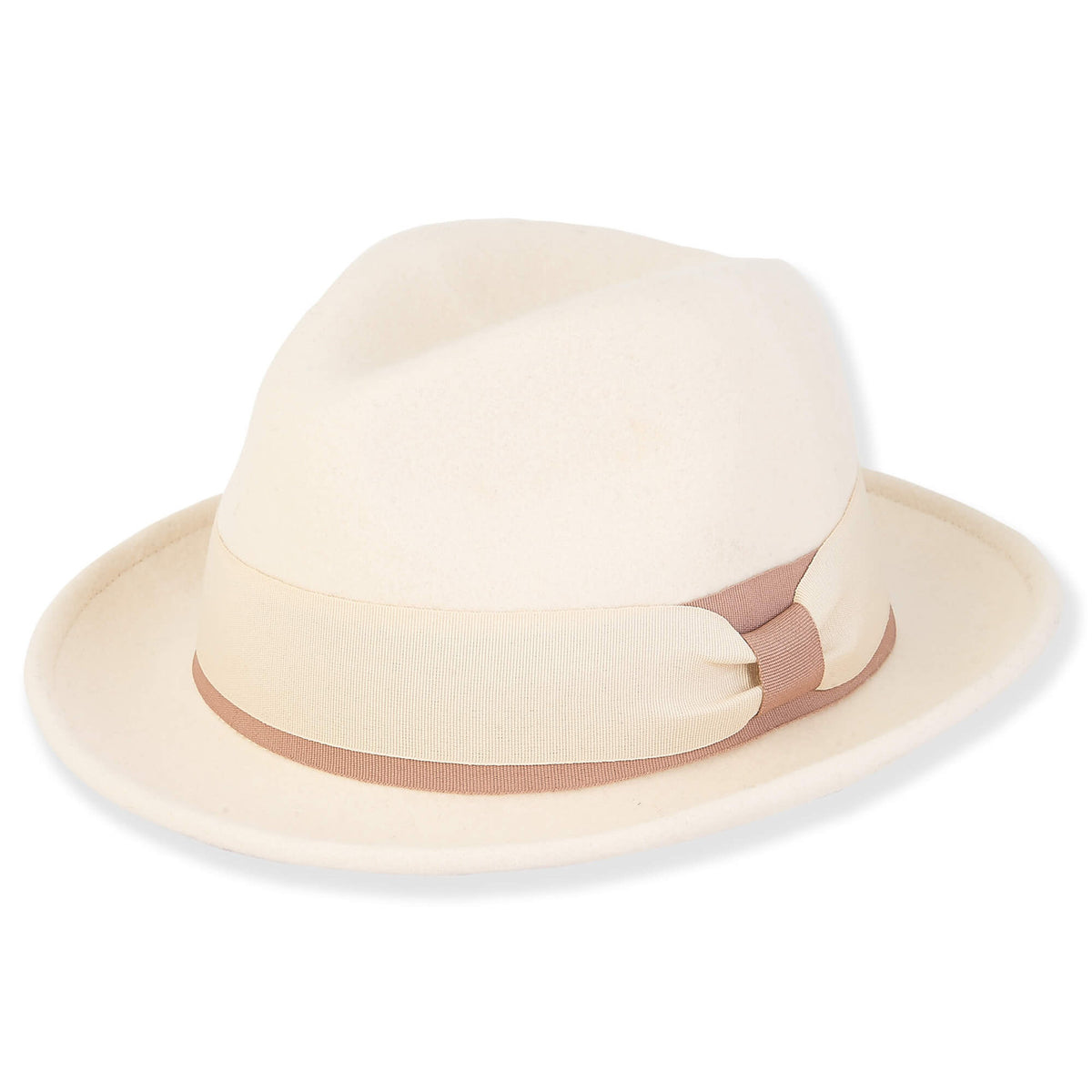 Sun n Sand-Hat Ivory Wool Felt Fedora 2" Brim Women's-AD1567A
100% Wool