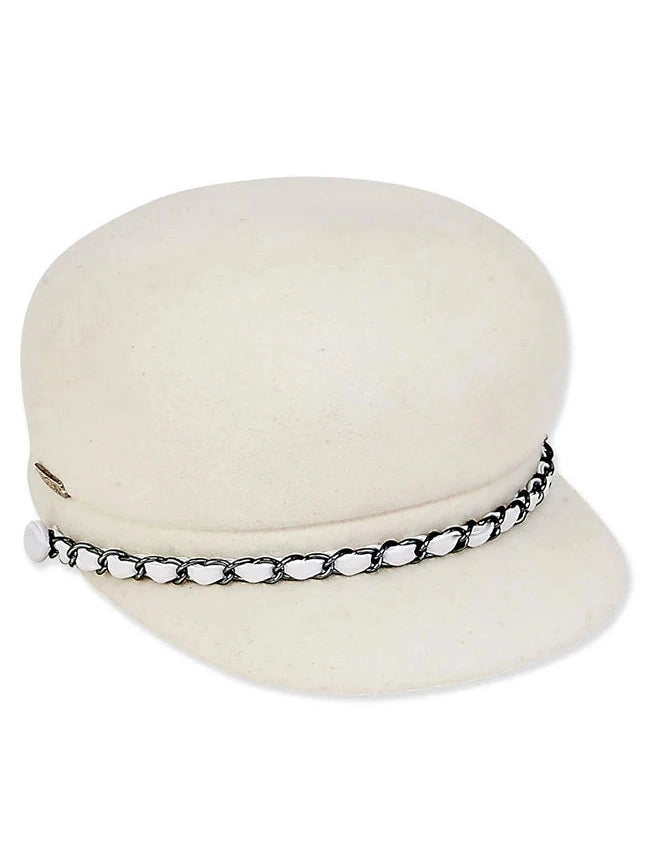 Sun n Sand-Hat Ivory Wool Felt Cadet 2.25" Brim Women's-AD997B