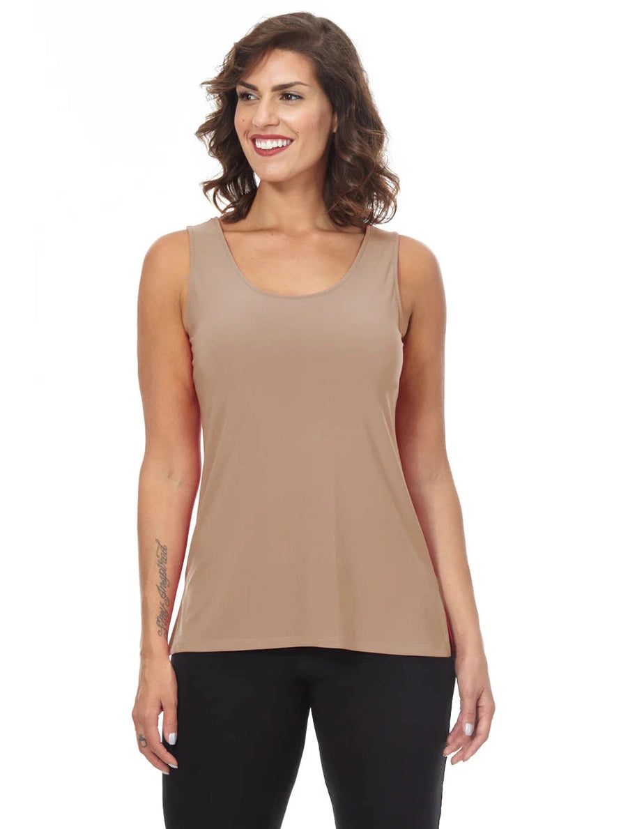 Tank Top Round Neck Long Taupe adt02a