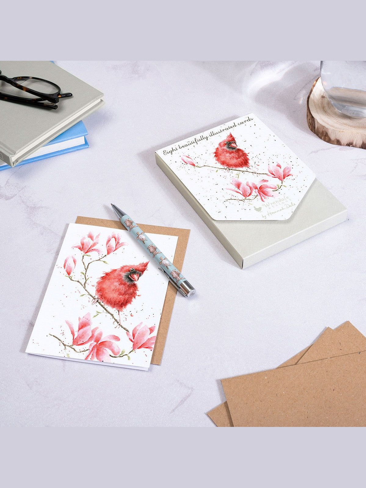 Notecard Set (8 pk)ANCP003 Magnolia Red Cardinal