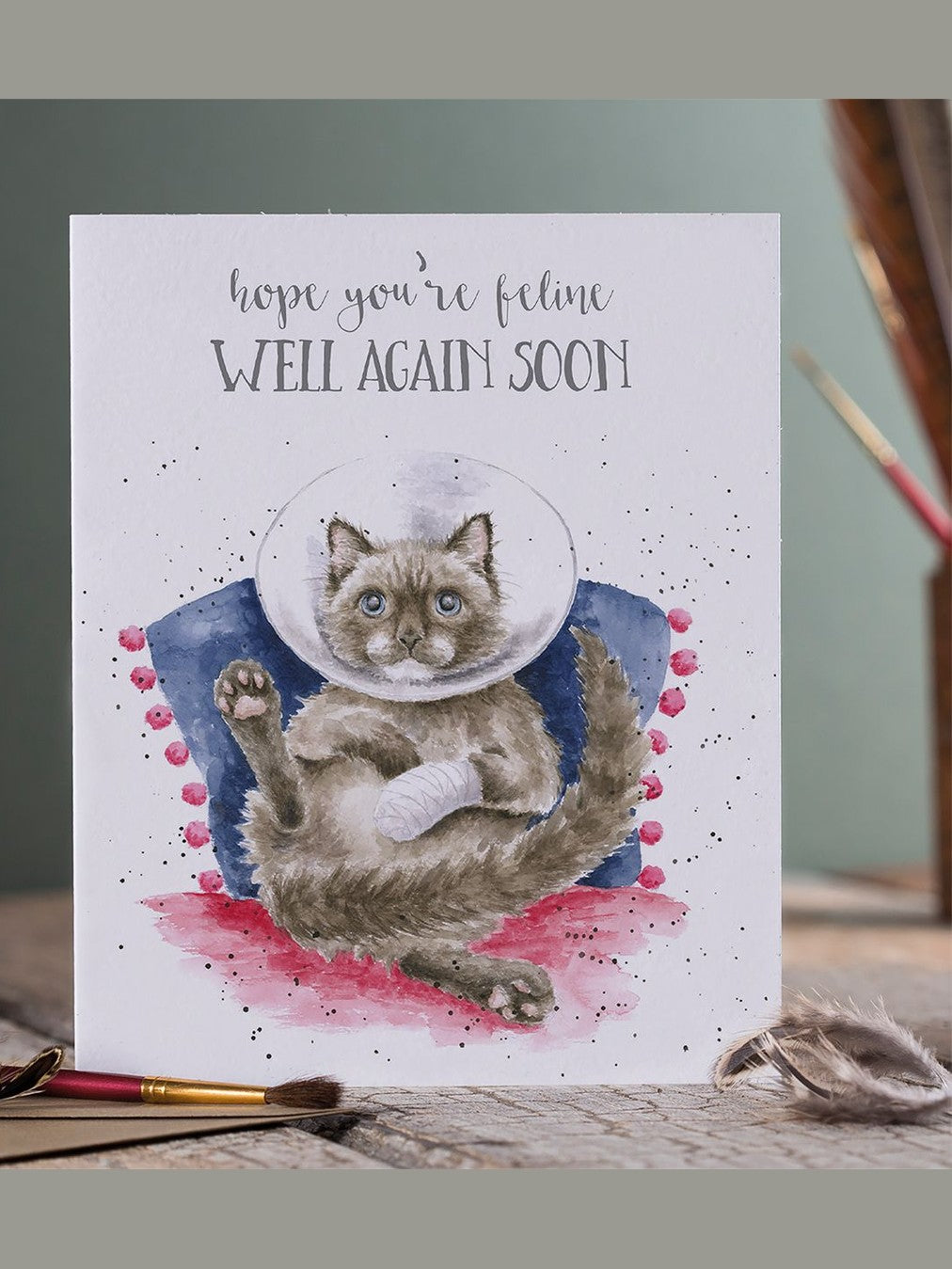 Card Aoc164 Feline Well Again Soon Cat