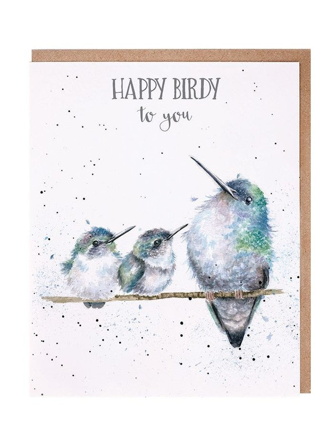 Card Aoc195 Happy Birdy 3 Sparrows