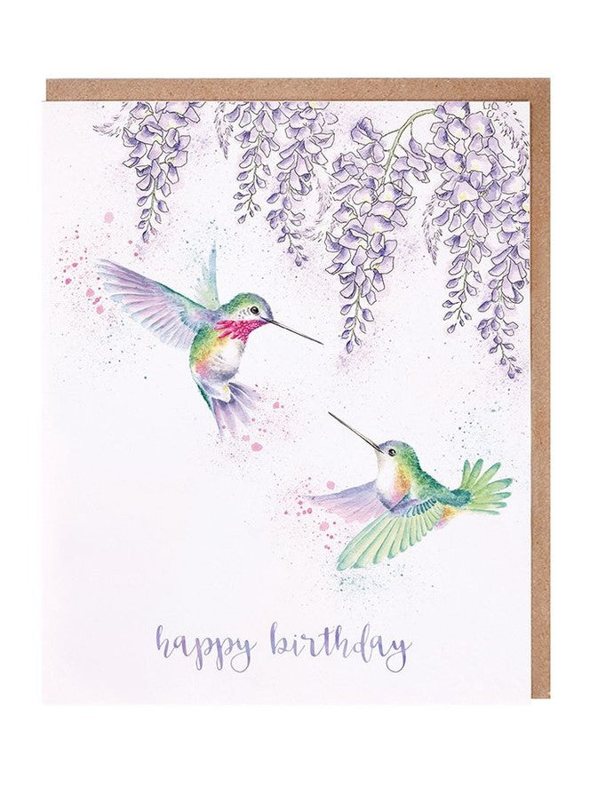 Card Aoc201 Wisteria Wishes Humming Bird Happy Birthday