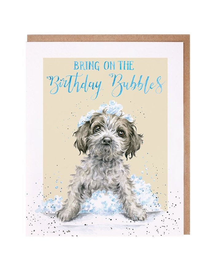 Card Apac022 Birthday Bubbles Dog