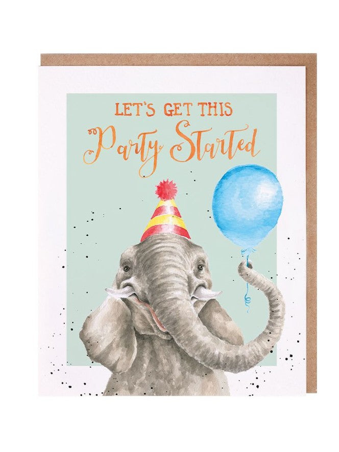 Card APAC023 Lets Get This Party Started Elephant