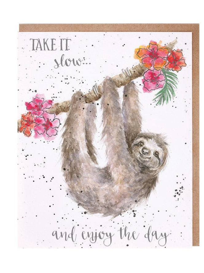 Card Az022 Hanging Around Happy Birthday Sloth