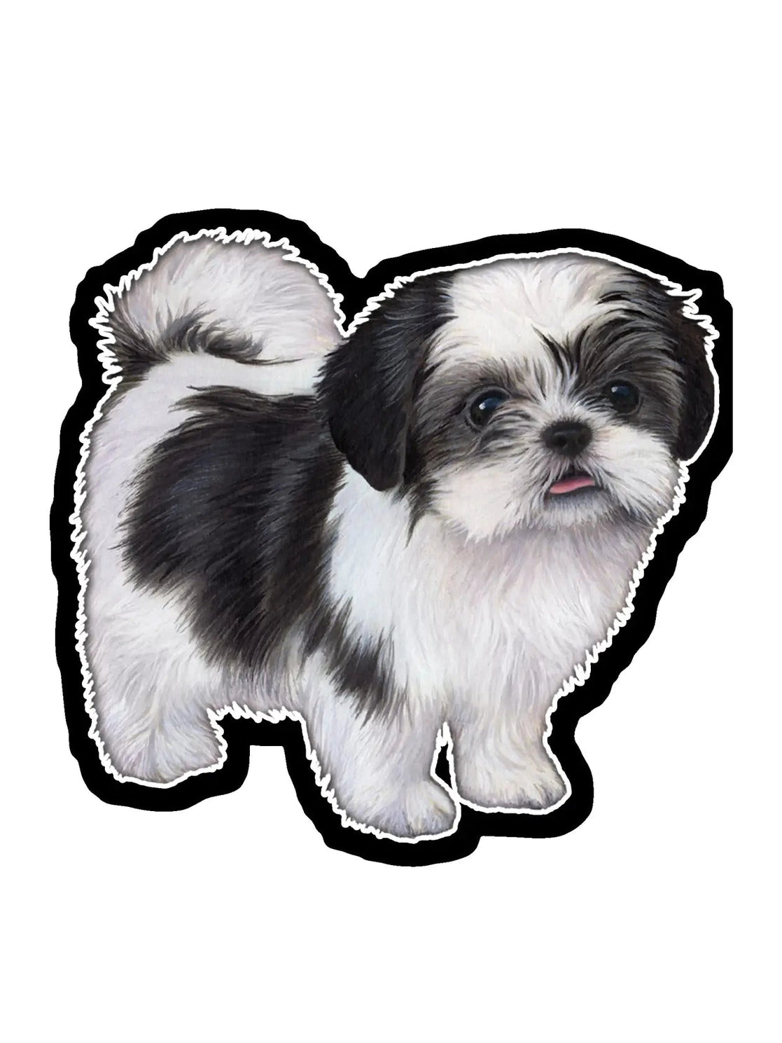 E&S-Vinyl Sticker Shih Tzu Puppy Black/White 788-87b