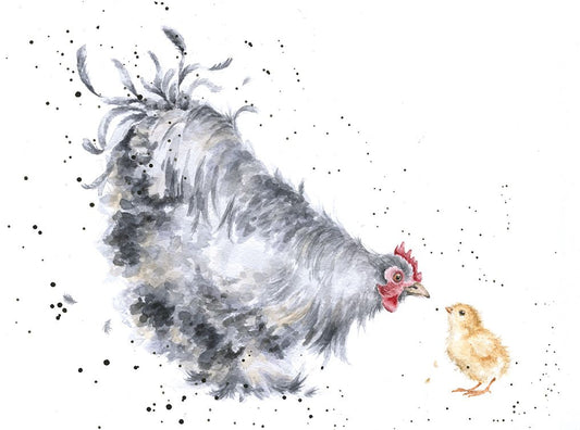 Card - ACS144 - Mother Hen & Chick - Blank Inside 