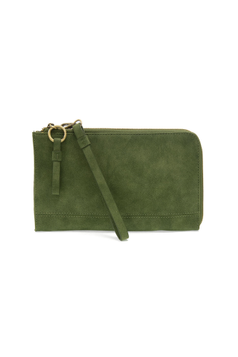 Wristlet/Wallet Faux Suede Dark Emerald Green Karina Convertible Women's L8244-09