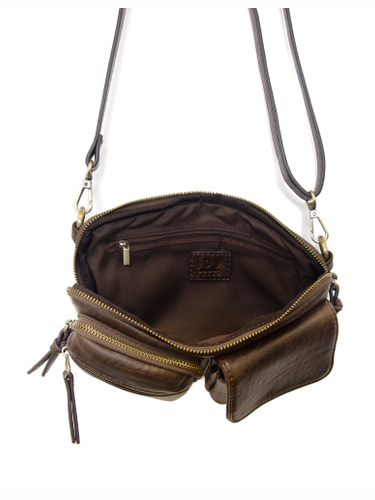 Kendra Cargo Pocket Sling / Crossbody Bag Dark Brown Women's L8185-77