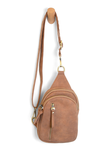 Skyler Walnut Faux Suede Sling / Crossbody Bag - L8358-62