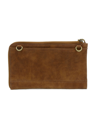 Wristlet/Wallet Faux Suede Walnut Karina Convertible Women's L8244-62
