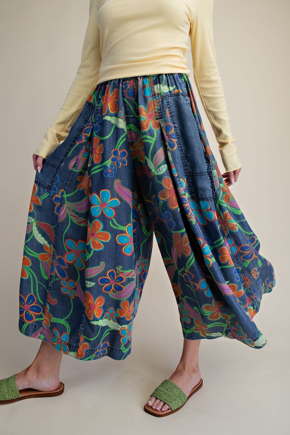 Pants Wide Leg Tencel Denim EB90252B