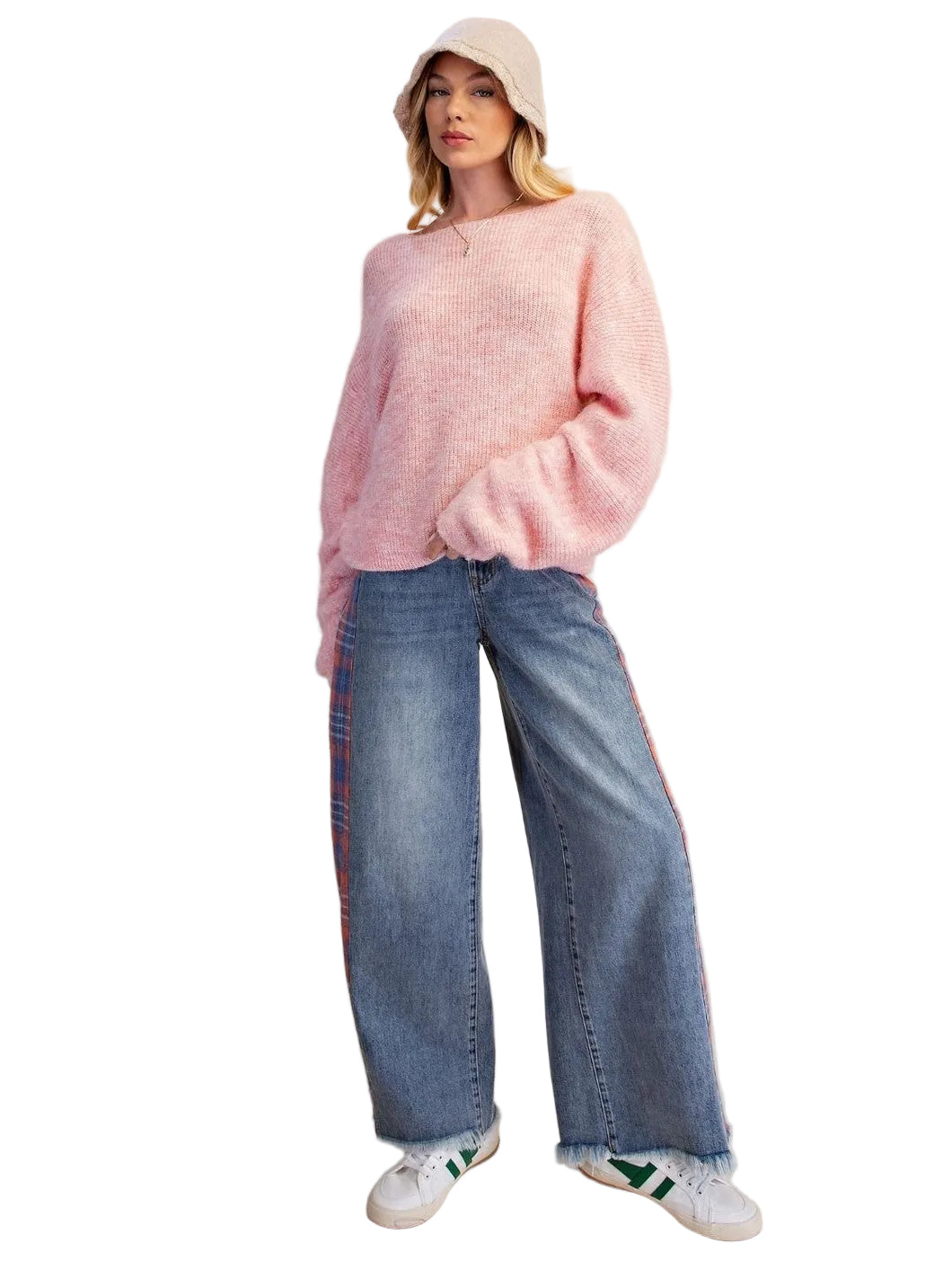 Sweater Pullover Strawberry Smoothie Long Bubble Sleeve Women's ET19158