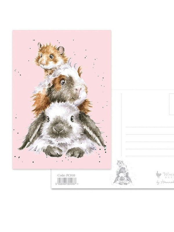 Wrendale-Post Card Piggy In The Middle Pink 4x6" Pc010