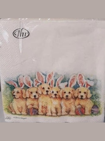 Napkins - Easter Bunny Golden Puppies - 20 pc.