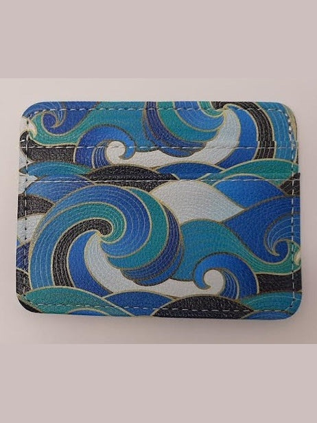 Slim Rfid Wallet- Blue Green Enamel Wave-82047