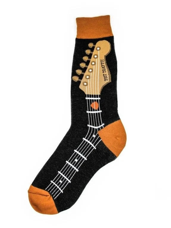 Men's Sock Guitar Neck Black/Brown 6890M