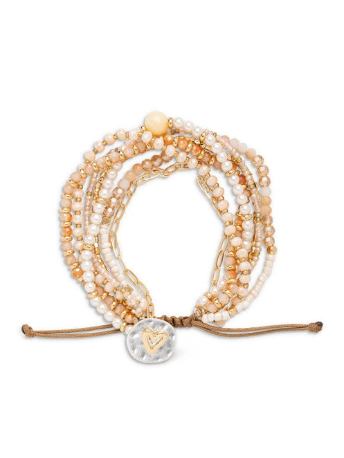 Bracelet Multi Strand Beaded Love Bracelet Champagne 1004670132