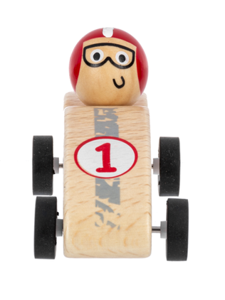 Race Car Pullback Toy Wooden Children's H15294