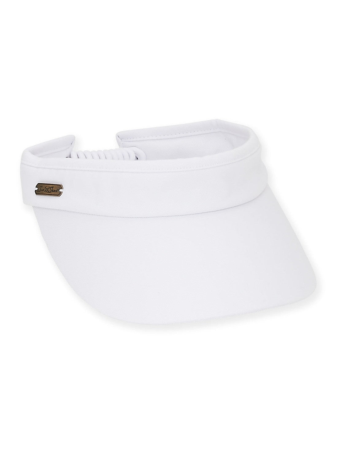 Visor White Cotton Twill Clip On 3" Brim Women's-Hh1840A
