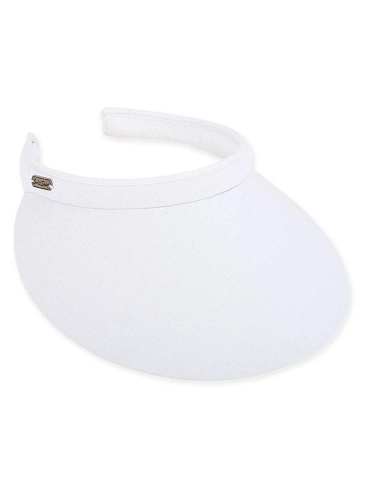 Visor White Cotton Twill Clip On 5" Brim Women's-Hh1941A