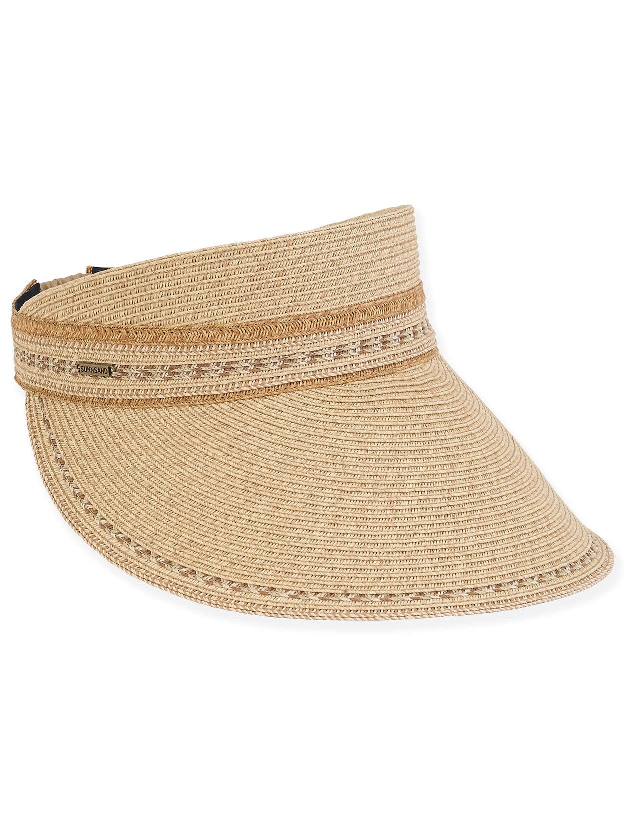 Visor Natural Polyester Straw 5" Brim Women's-Hh2884A