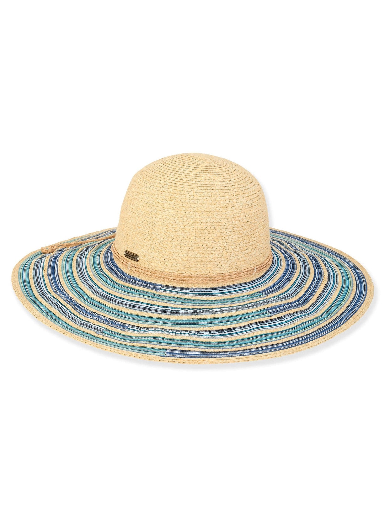 Hat Blue Paper Straw Floppy Brim Women's Hh3034a