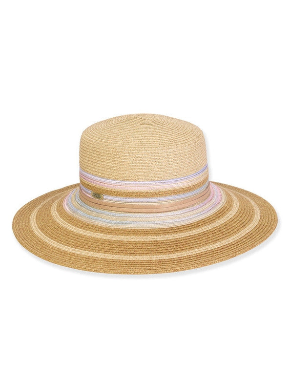 Hat Tan Floppy Paperbraid Flat Top 4" Brim Women's-Hh3209B