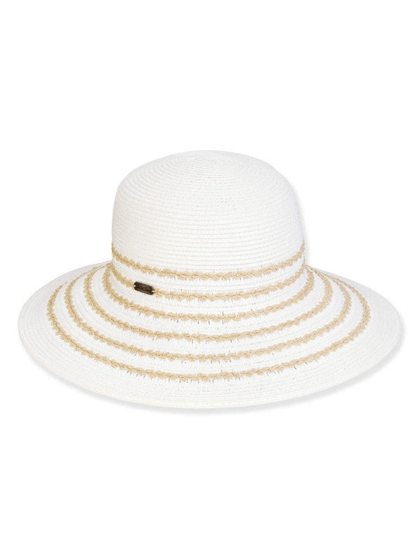 Hat Ivory Paper Braid Bucket Adjustable 4" Brim Women's-Hh3218A