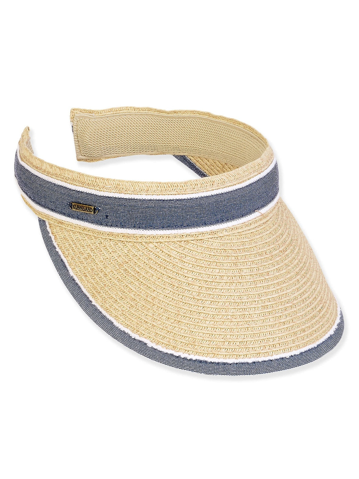 Visor Beige Paper Braid Clip On 3.5" Brim Women's-Hh3319B