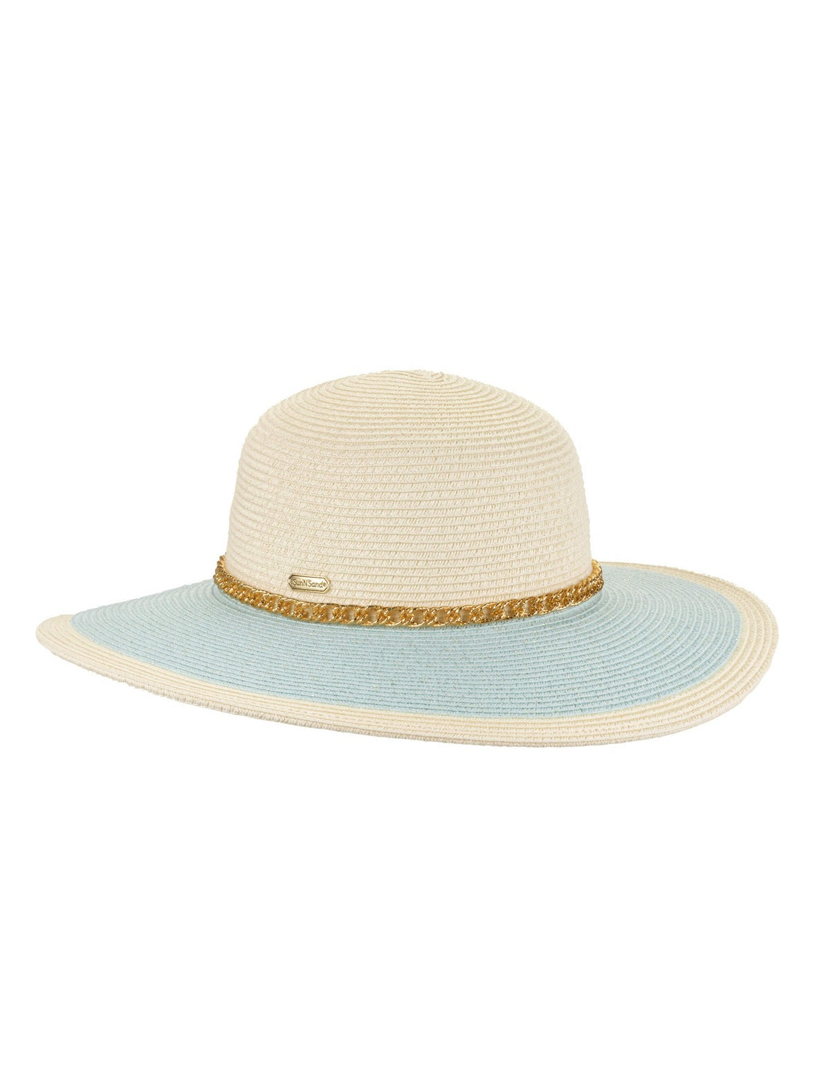 Hat Light Blue Paper Braid Floppy Adjustable 4" Brim Women's-Hh3441B