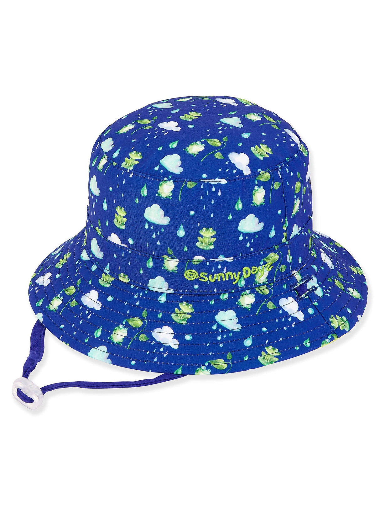 Hat - Blue Frogs-Cotton Poly Bucket- Children -Hk494