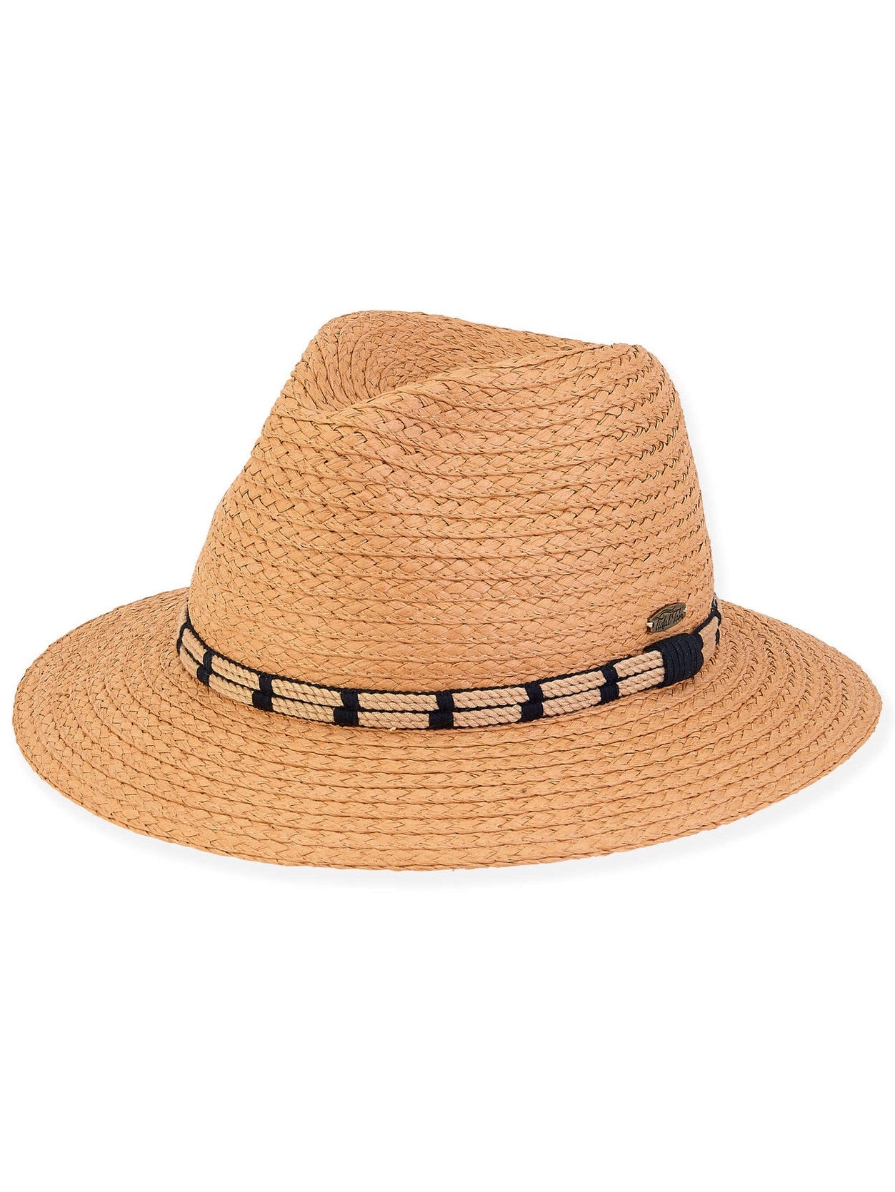 Hat Straw Black/Beige Trim Trim 2.75"Brim Safari Women's Htt1154
