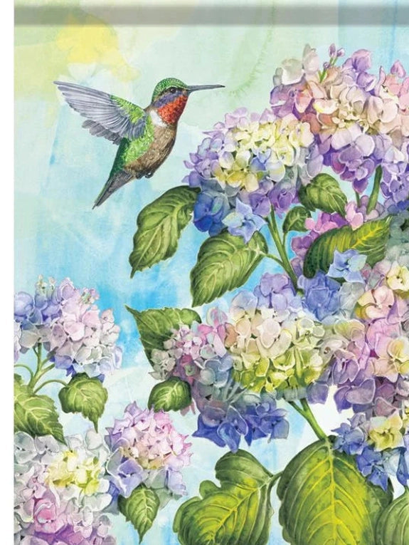 Garden Flag Double Sided Humming Birds & Hydrangeas 53774