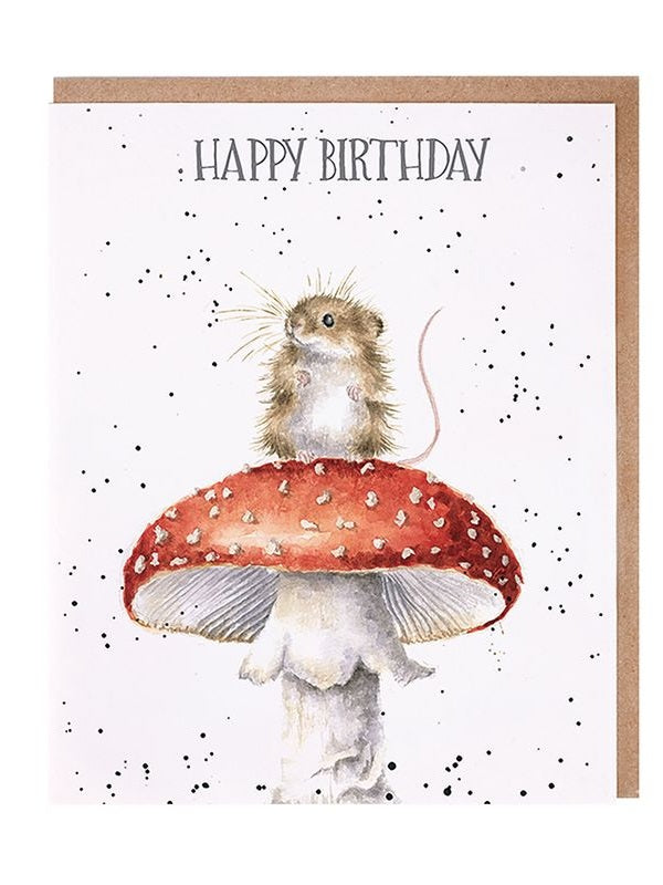 Card - AOC168 - Happy Birthday - Mouse Mushroom