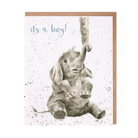 Card -  AOC015  It's a Boy! Elephant - 