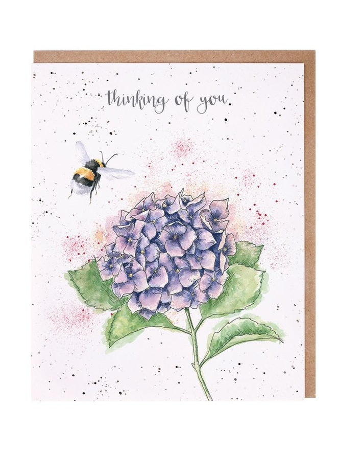 Card - AOC158 - Thinking of You - Hydrangea Bee