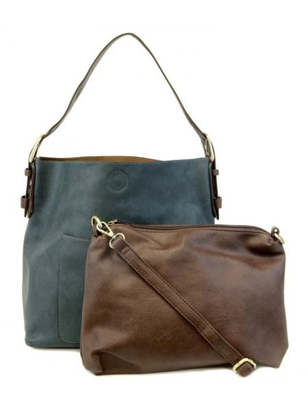 Clementine Hobo Bag L8008-67 Women's Dark Teal/Brown