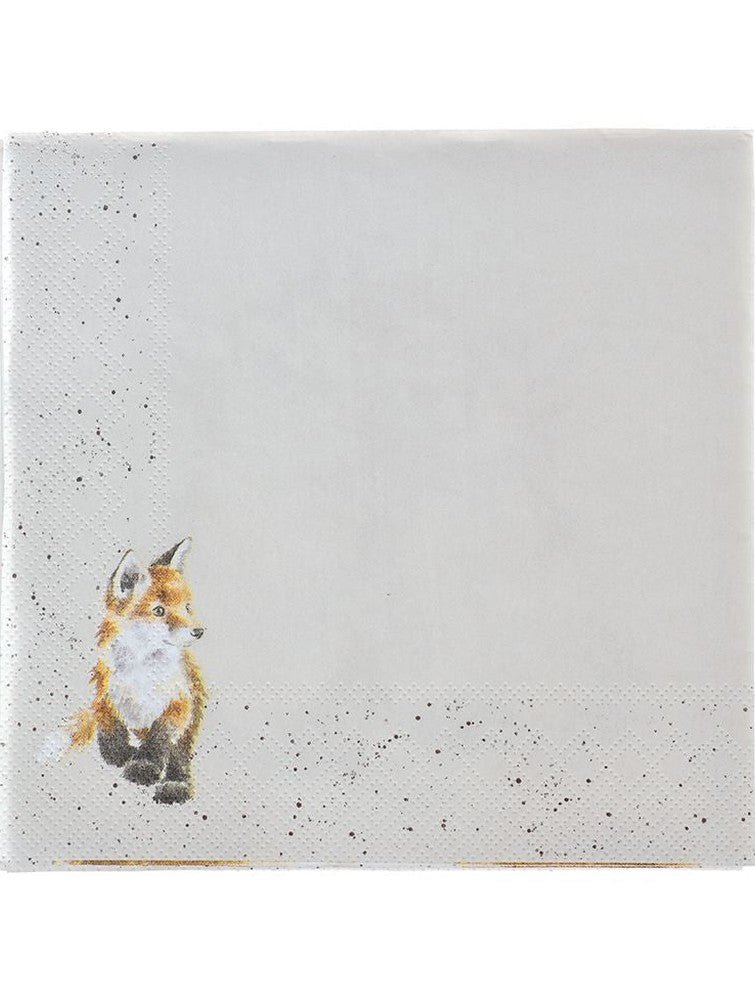 Paper Cocktail Napkin-Contentment Fox's-k026-6.5x6.5"