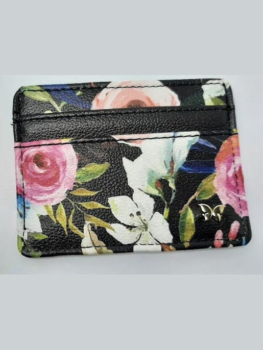 Slim Rfid Wallet-Florals On Black-82012