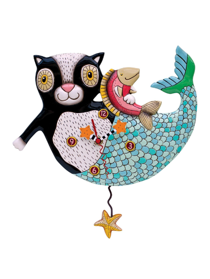 Wall Clock - MerCat - Mermaid Cat - P1552