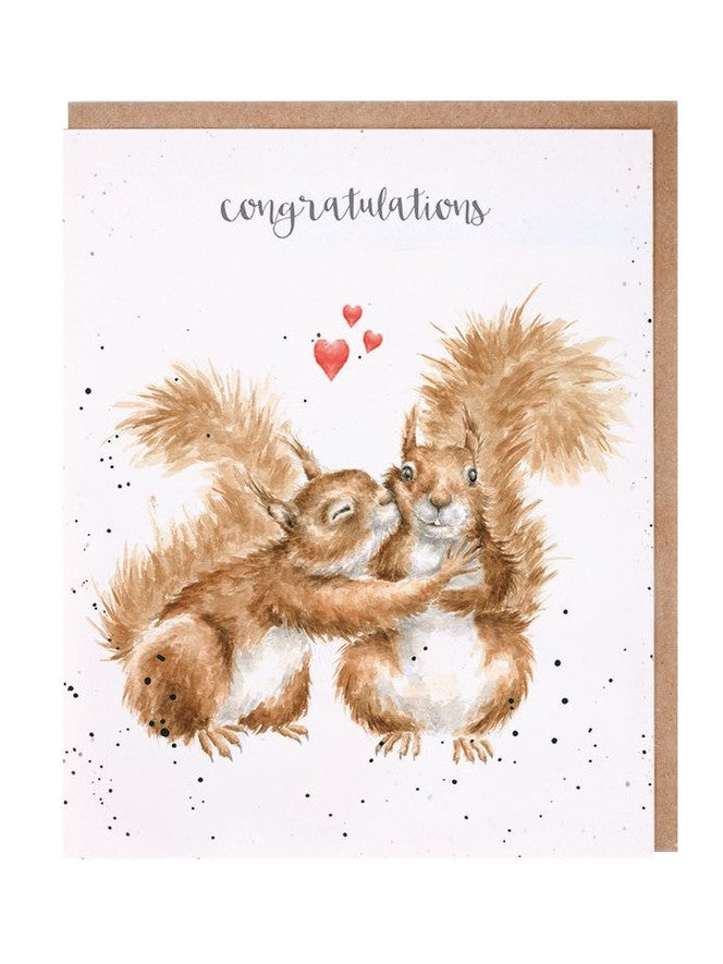 Card - AOC166 - Congratulations - Squirrels in love