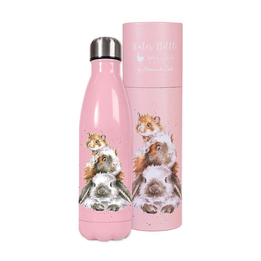 Water Bottle - WB007 - Piggy in the Middle Guinea Pig  Pink 