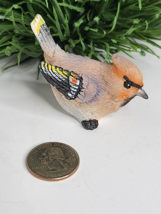 Bohemeian Waxwing Bird-Small- Transpac-A7282