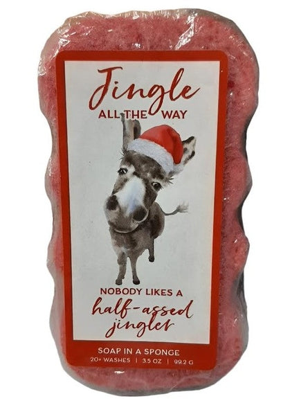 Christmas Soap Sponge-Jingle All The Way- 3.5oz