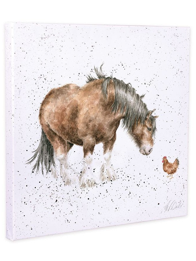 Canvas Art - Horse & Chicken 10X10"
