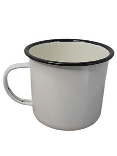 Coffee Mug - Metal - White