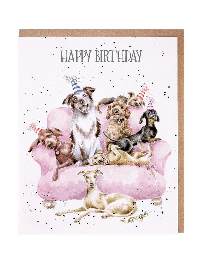 Card AOC196 A Woof-derful Day Happy Birthday Dogs