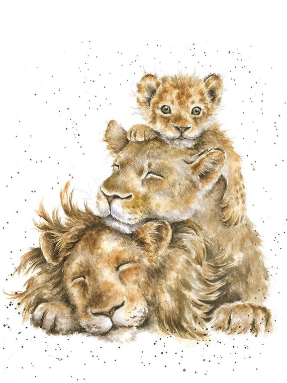 Card - AZ034 - Family Pride lions - blank inside